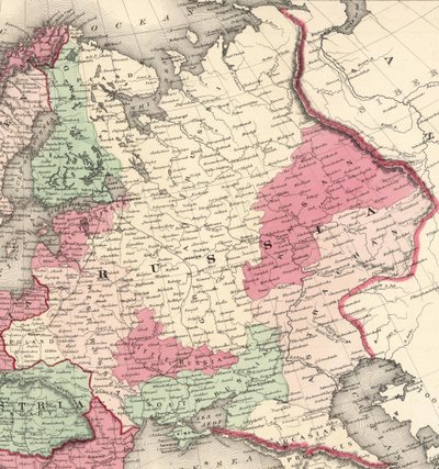 Johnsons Europa, veröffentlicht von Johnson und Ward von Alvin Jewett Johnson